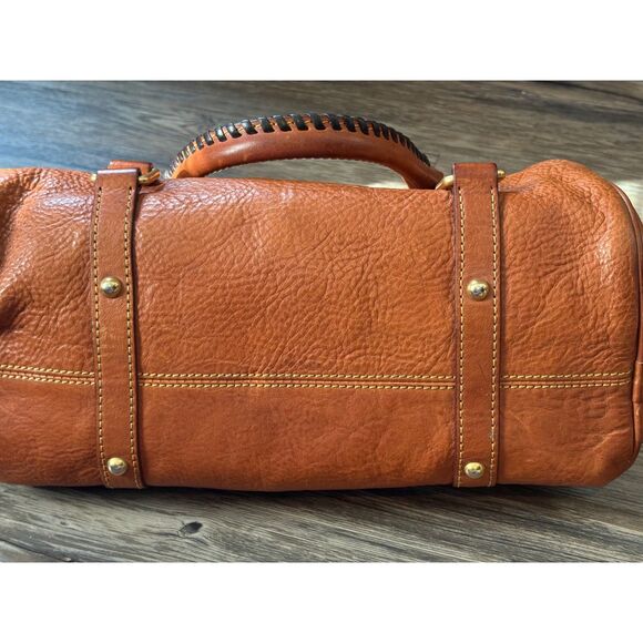 Dooney & Bourke Natural Brown Florentine Leather Satchel Top Handle Bag Purse - Picture 6 of 16